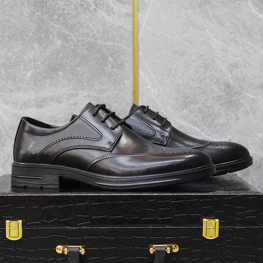 Men's Genuine Business Brogue Breathable Soft Bottom Wild Leather Shoes