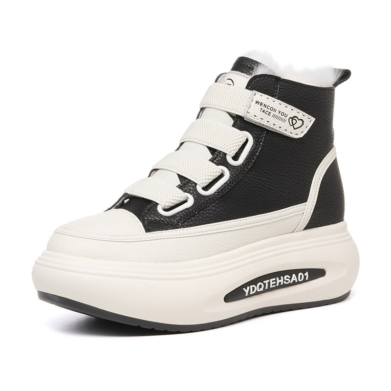 Women's Winter Insulated Fleece-lined Thick Velcro Platform Snow Boots