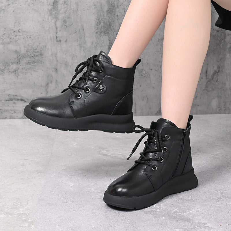 Women's Mother's Cotton Fur Integrated Soft Bottom Ankle Winter Warm Snow Boots