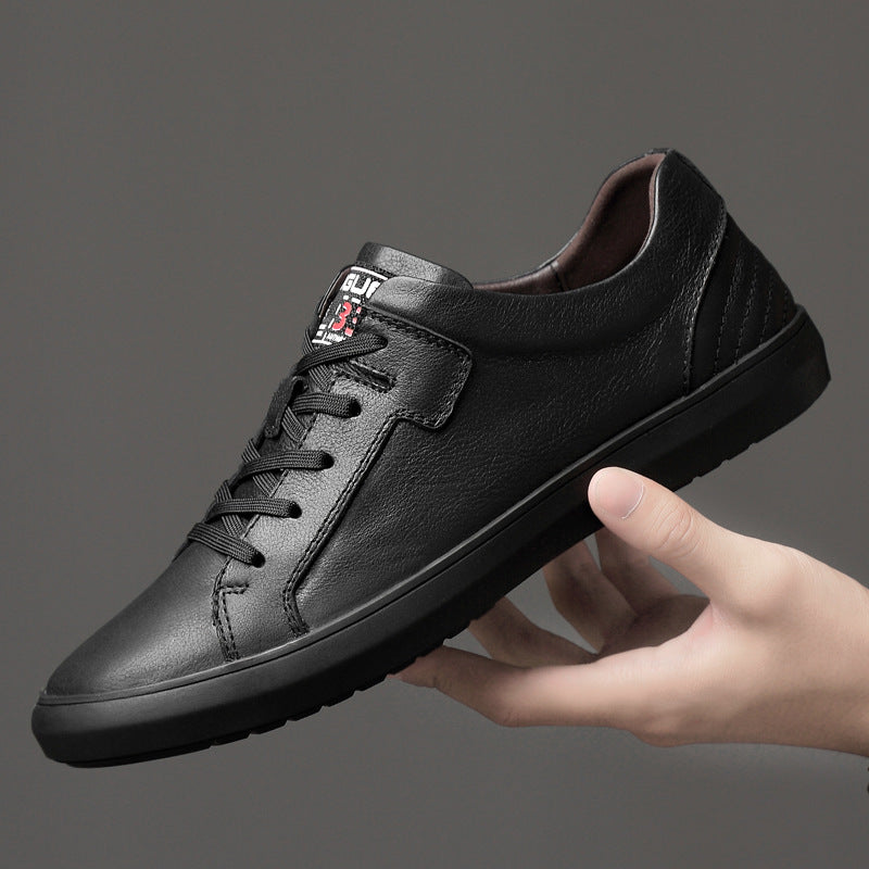 Men's Top Layer Cowhide Autumn White Low Sneakers