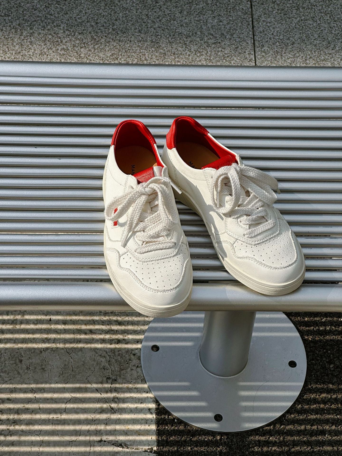 Cowhide Korean Style Fashionable Red Thin Bottom Skate Flat Casual Shoes