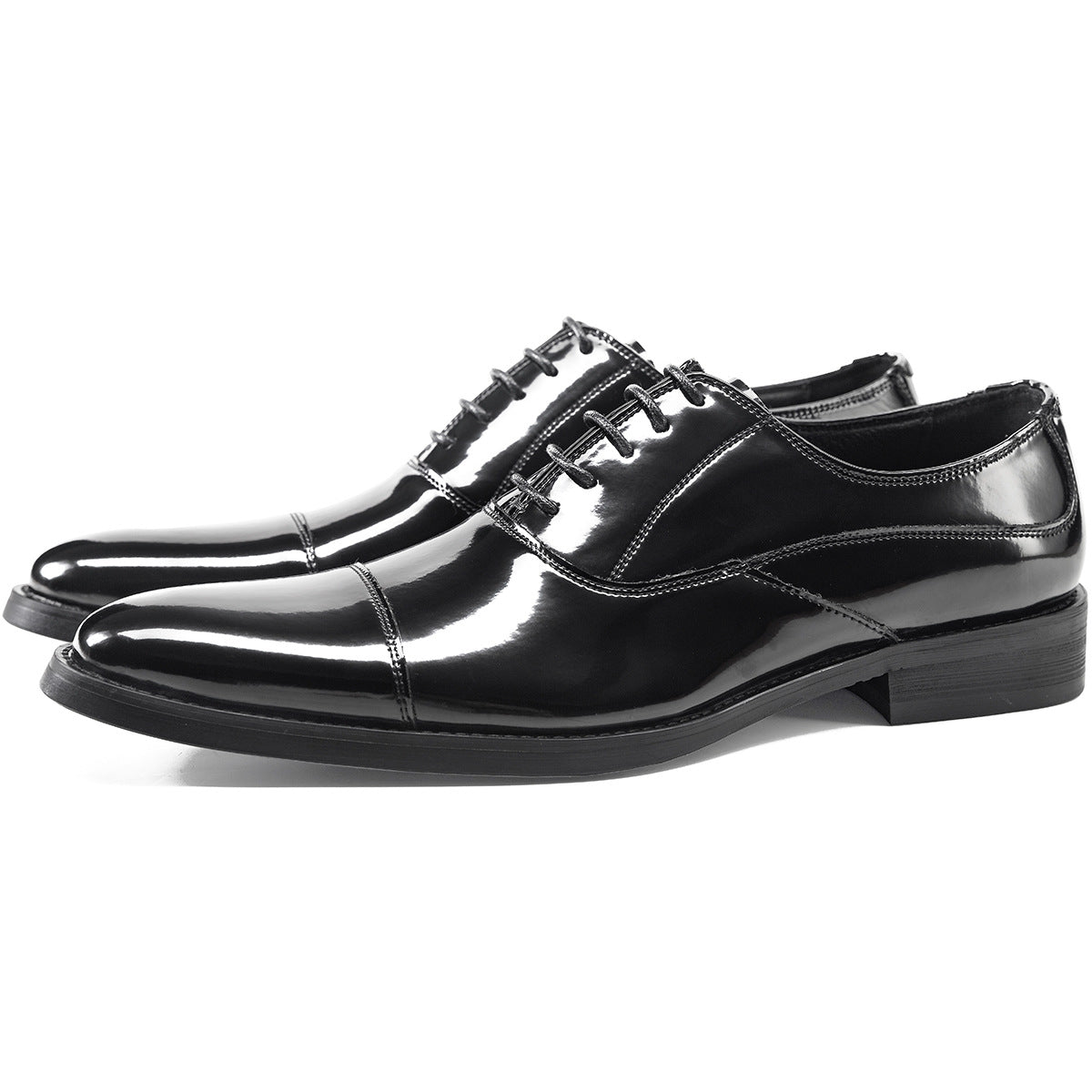 Men's Korean Style Patent Three Joint Oxford Men's Shoes