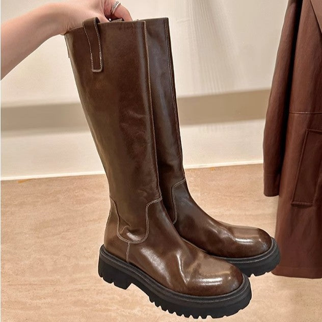 Horse Round Head Thick Bottom Slimming Boots