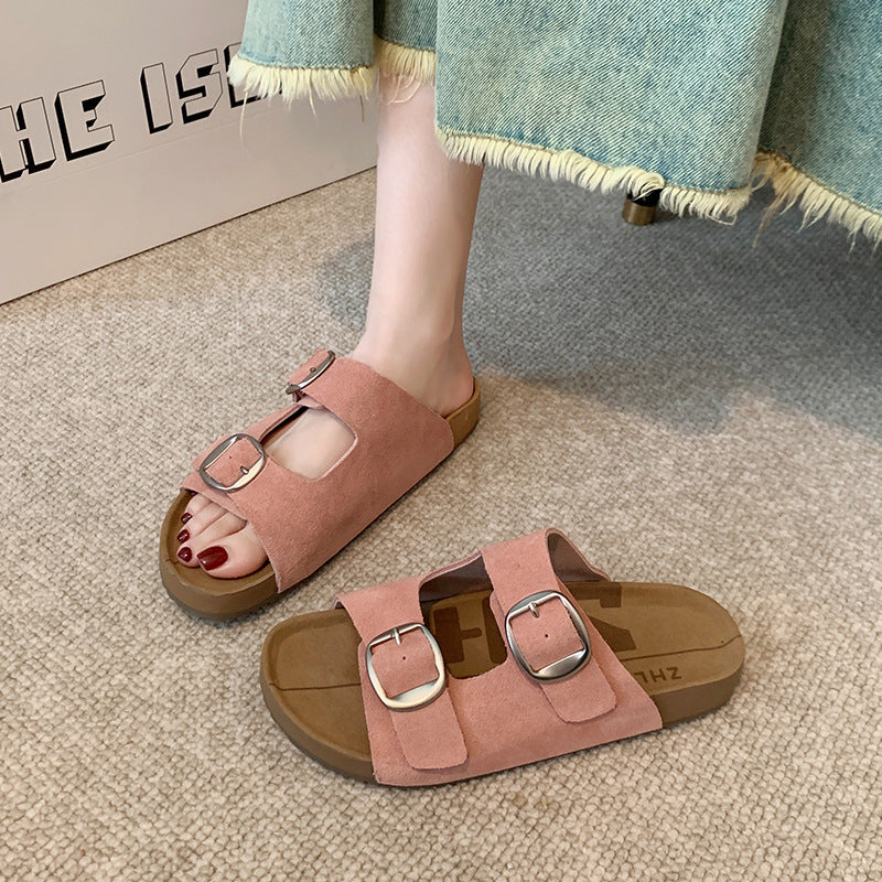 Women's Retro Genuine Summer Outer Wear Fat Sandals