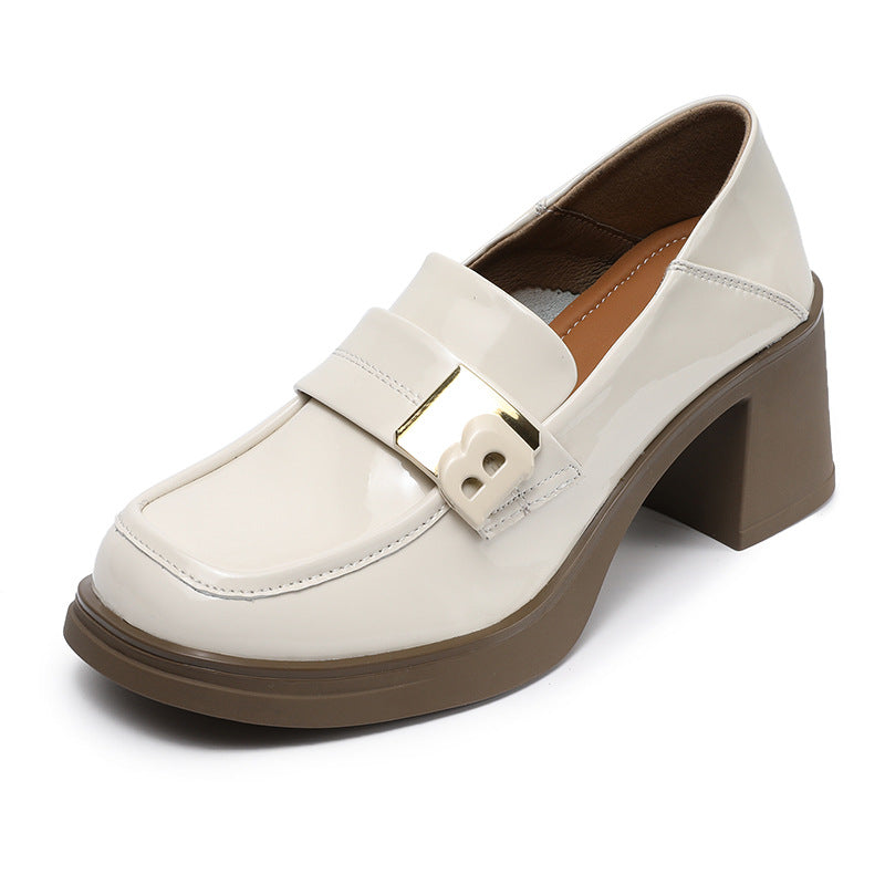 Chunky Pumps Female Square Toe Slip-on Women's Fashion Shoes