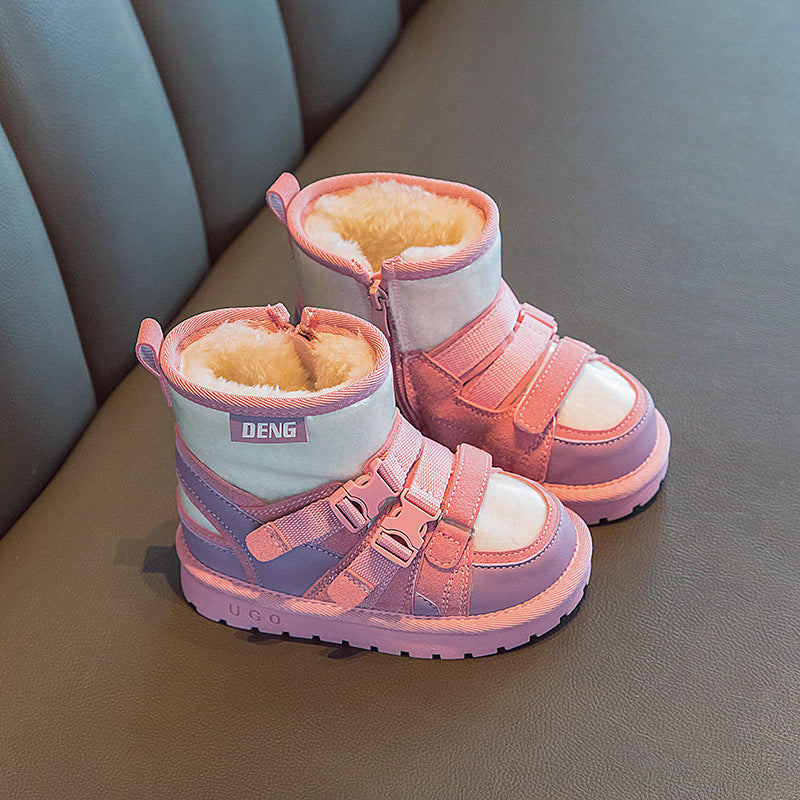 Children's Large Warm With Veet Thick Cotton Kid's Snow Boots
