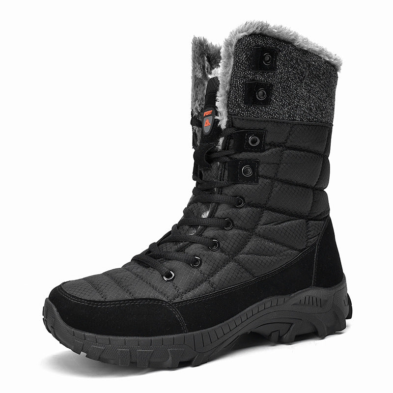 Men's Winter Fleece-lined Warm Trendy Outdoor Mountaineering Snow Boots