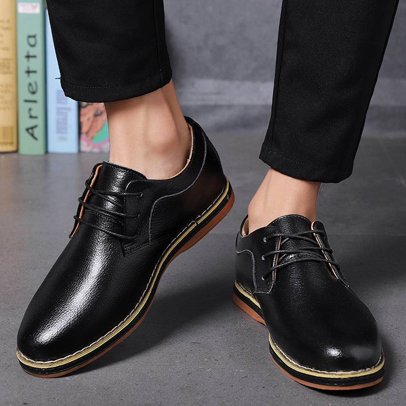 Men's Popular Business Top Layer Cowhide Veet Leather Shoes