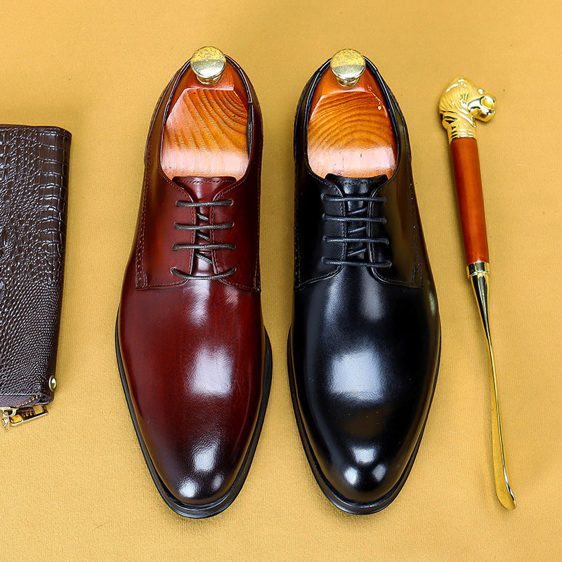Men's Business In The Event First Layer Cowhide Leather Shoes
