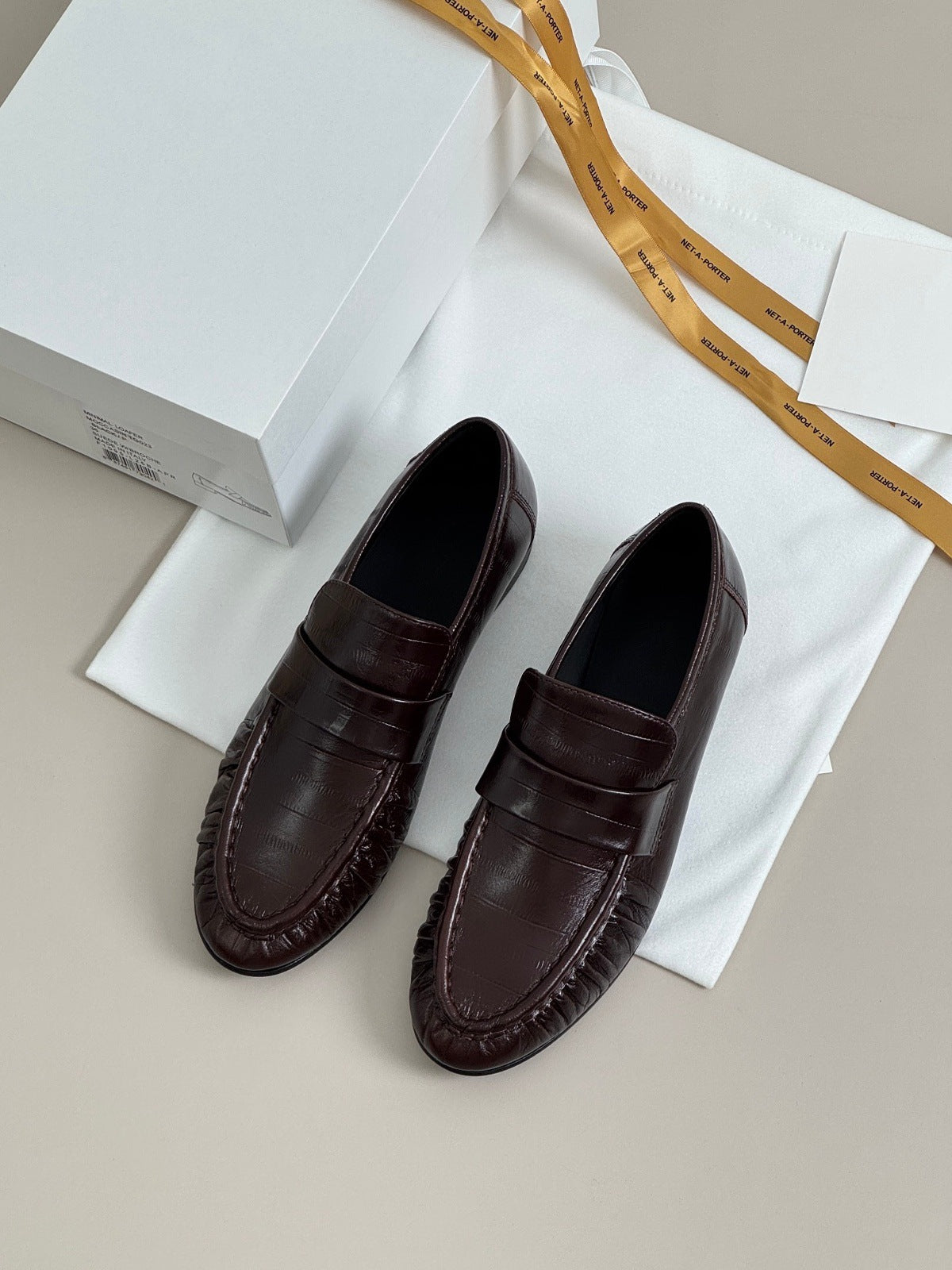 Women's Eel Skin Vintage Style Flat Pumps Loafers