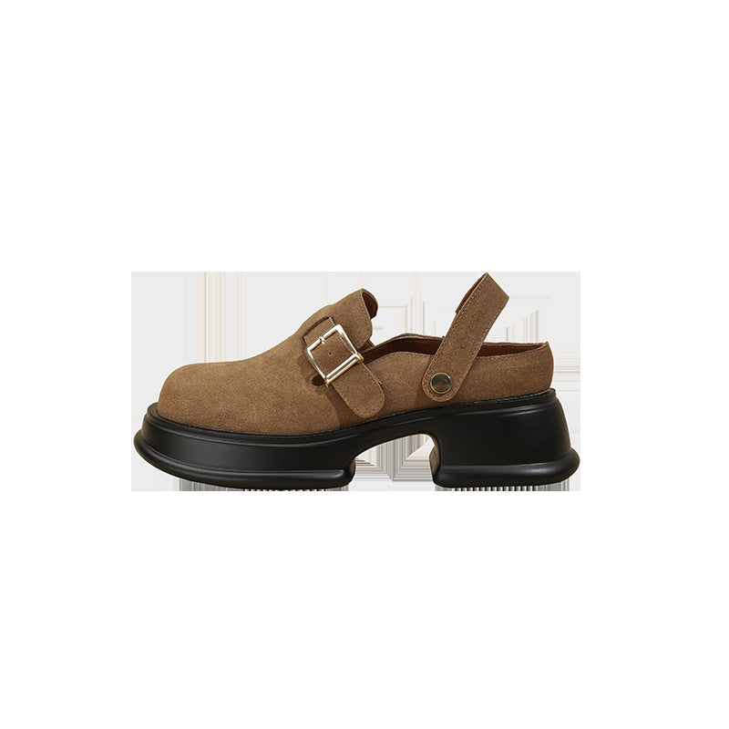 Women's Genuine Platform Slip-on Soft Bottom Half Women's Shoes