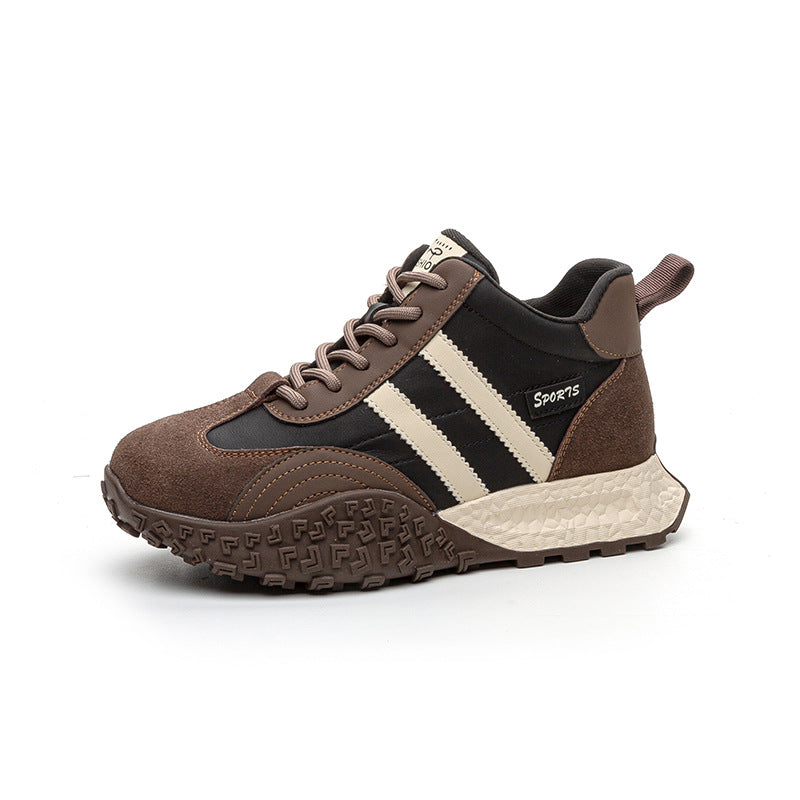 Women's Size Dad Fleece-lined Platform Leisure Sports Sneakers