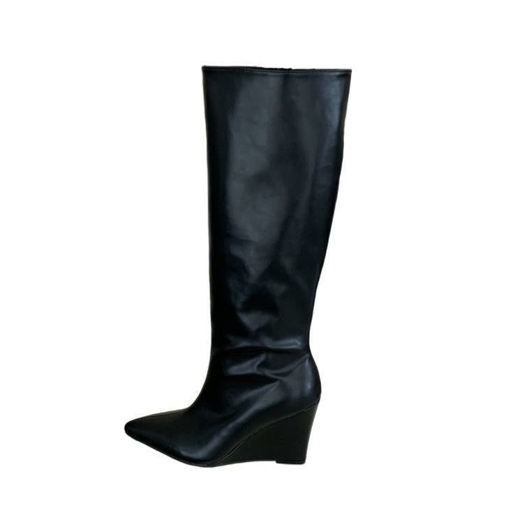 Toe Long Female Autumn Big Tube Women's Leather Boots