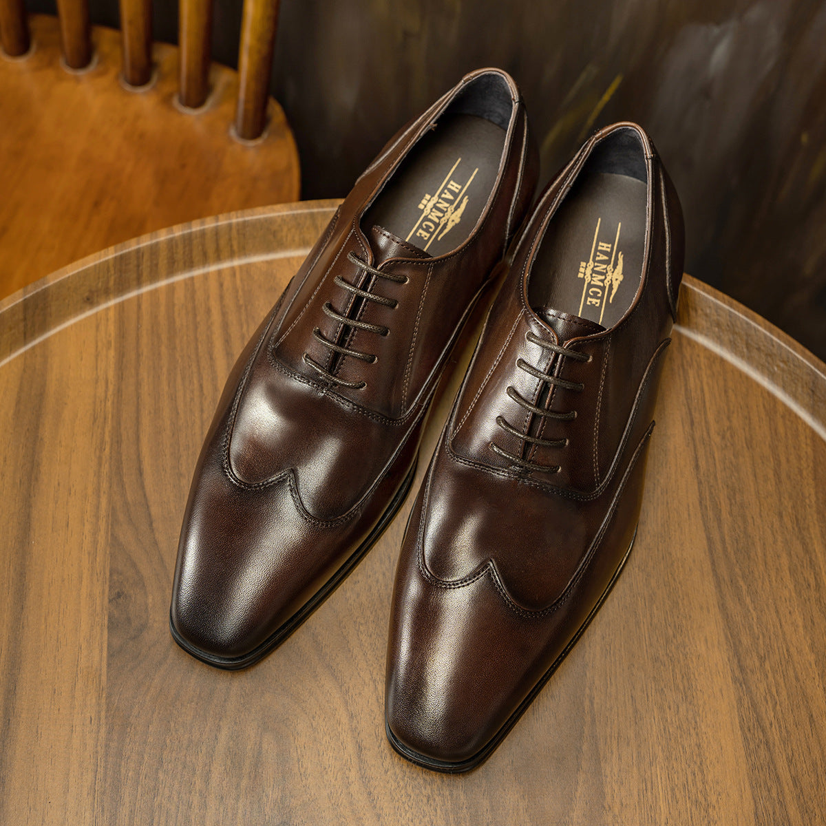 Men's Oxford Business Formal Square Toe Korean Leather Shoes