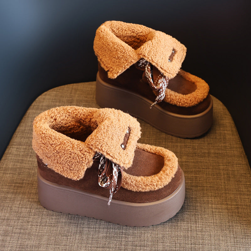 Women's Hidden Platform Fashion Plus Veet Winter Snow Boots