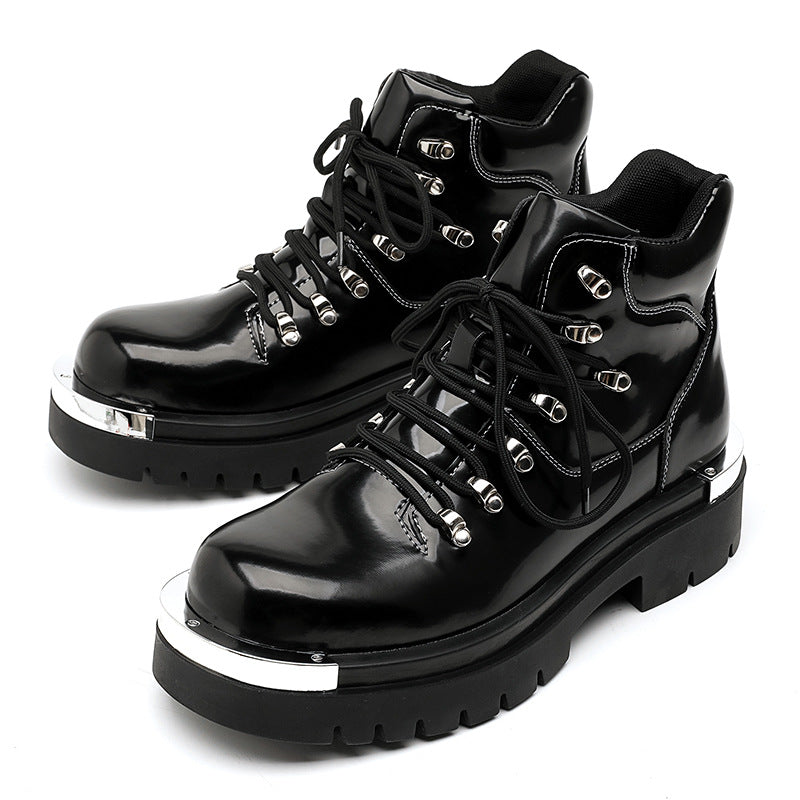 Men's Thick Bottom British Worker Fashion Round Head Men's Casual Shoes