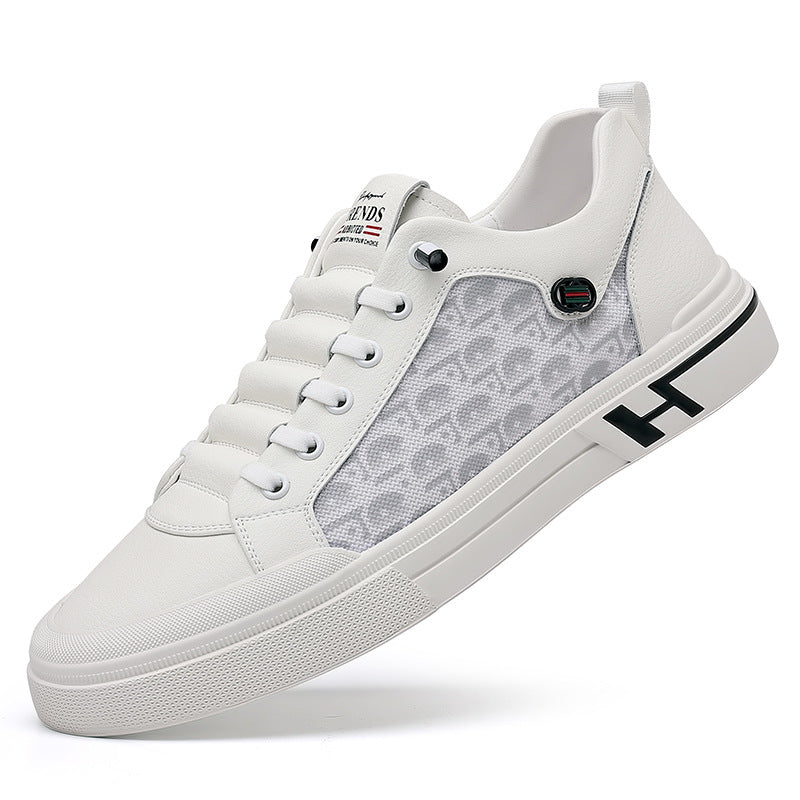 Men's Summer White Business Breathable Board One Sneakers