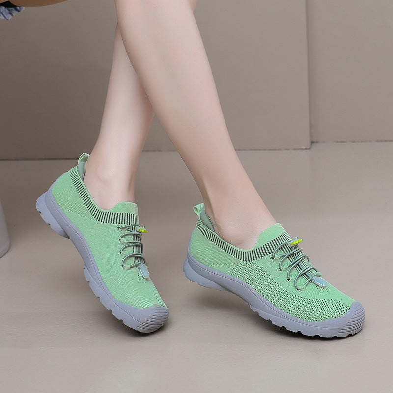 Summer Mesh Surface Soft Bottom Breathable Mom Hollow Casual Shoes