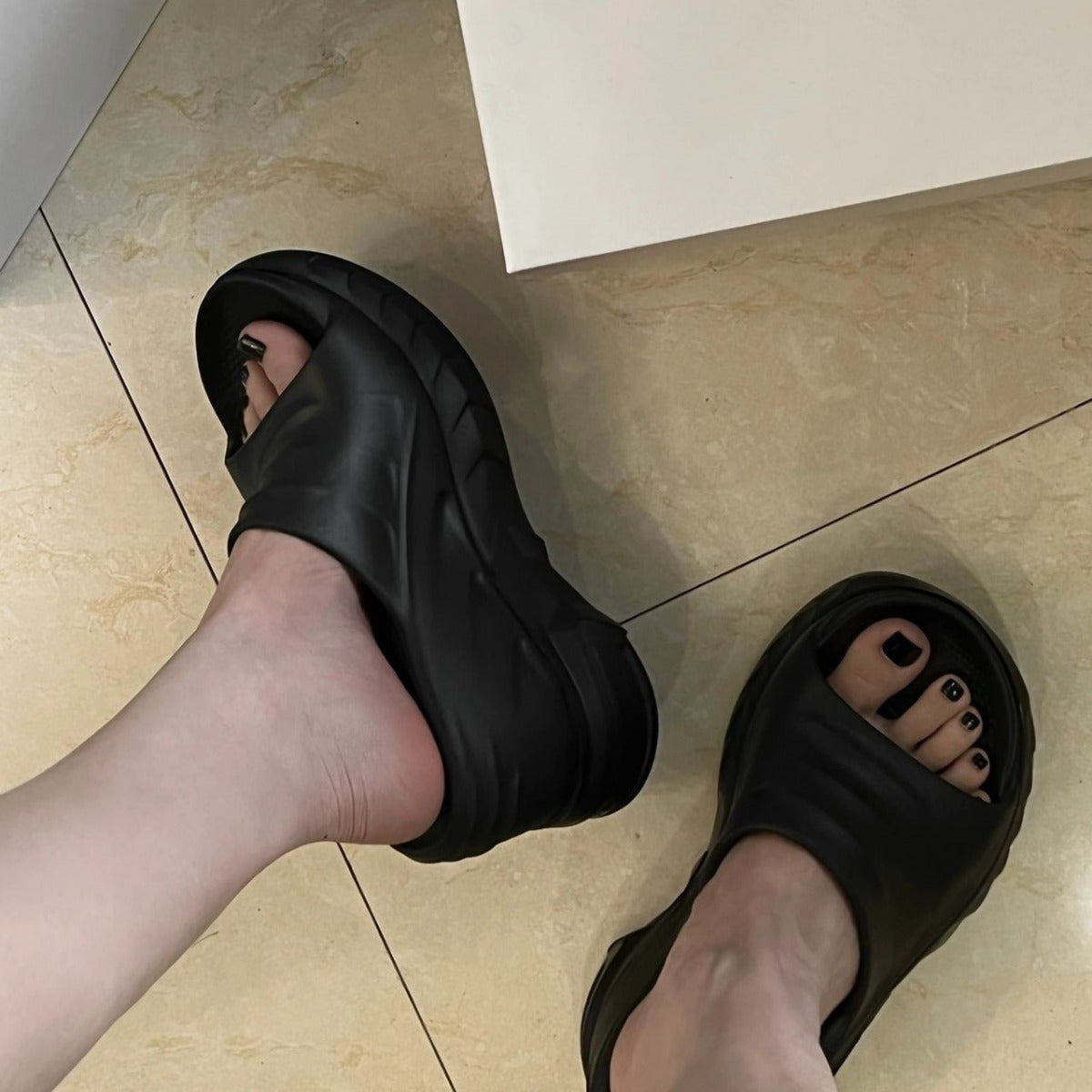 Women's Cotton Candy For Platform Leisure Raise Slippers