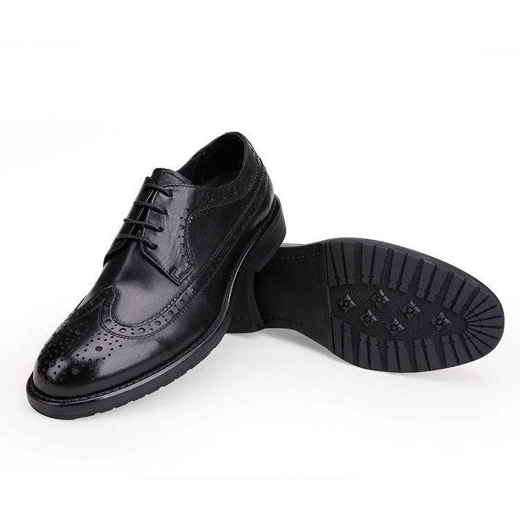 Men's Size Genuine Cattlehide Surface British Style Brogue Business Leather Shoes