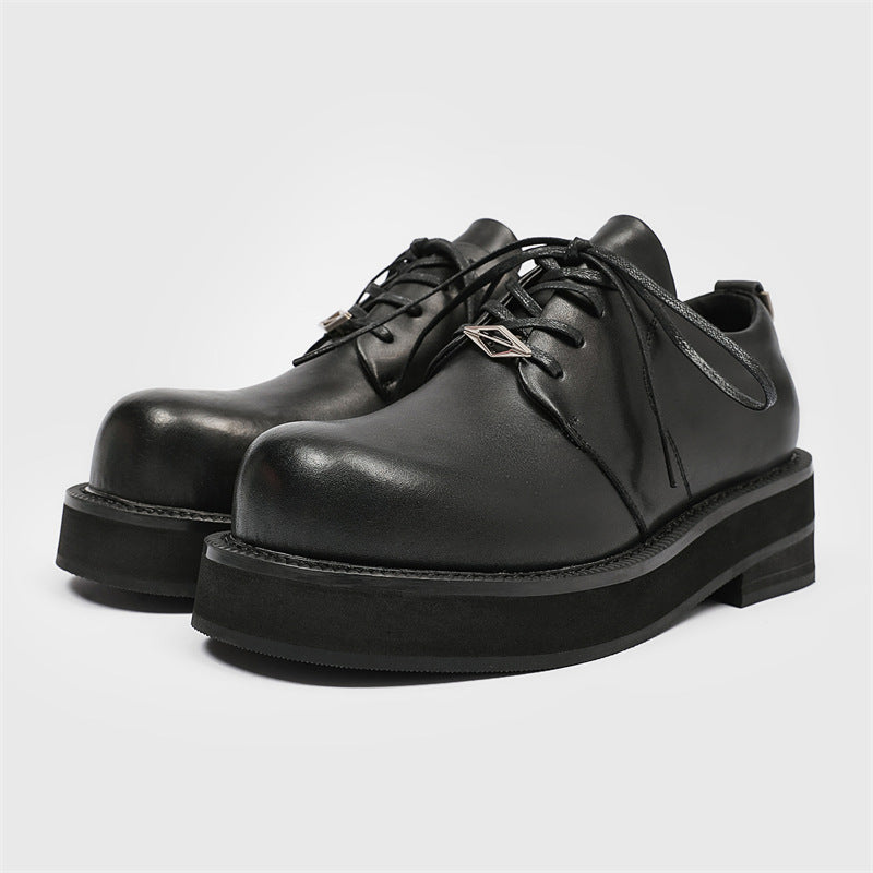 Spring Genuine Derby Platform Increased British Leather Shoes