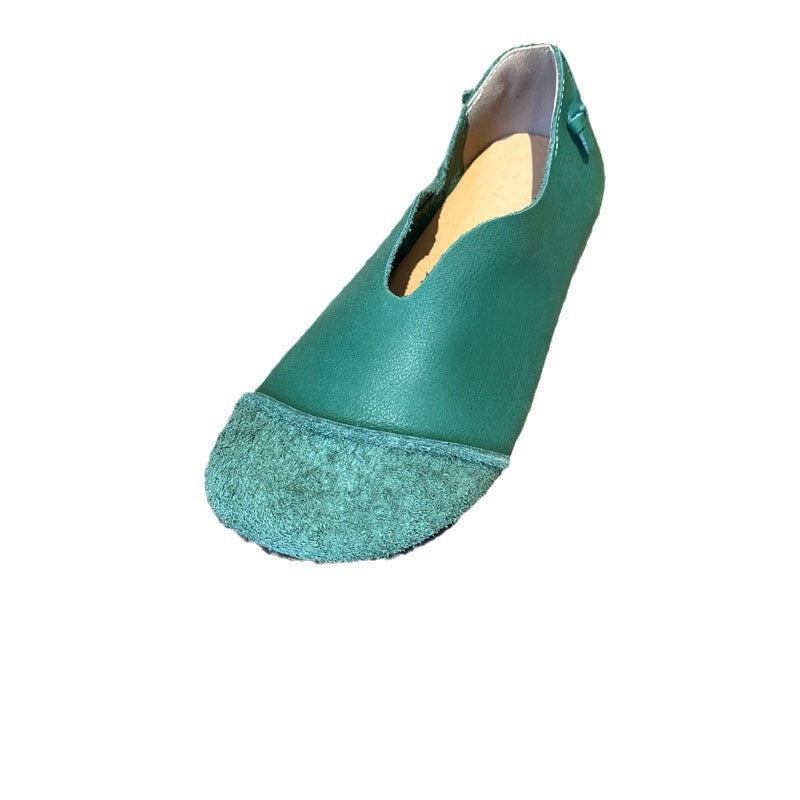 Women's Round Toe Soft Bottom Top Layer Casual Shoes