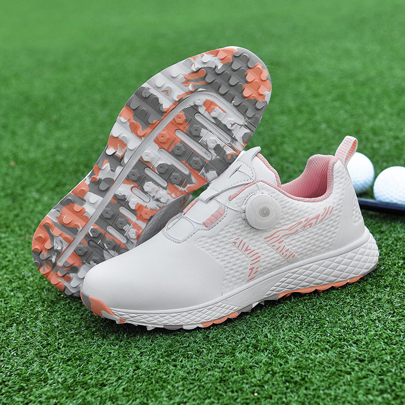 Women's & Men's Golf Couple Comfortable Waterproof Automatic Knob Sneakers