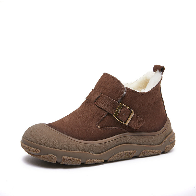 Women's Platinum Winter Wool Cotton Platform Warm Snow Boots