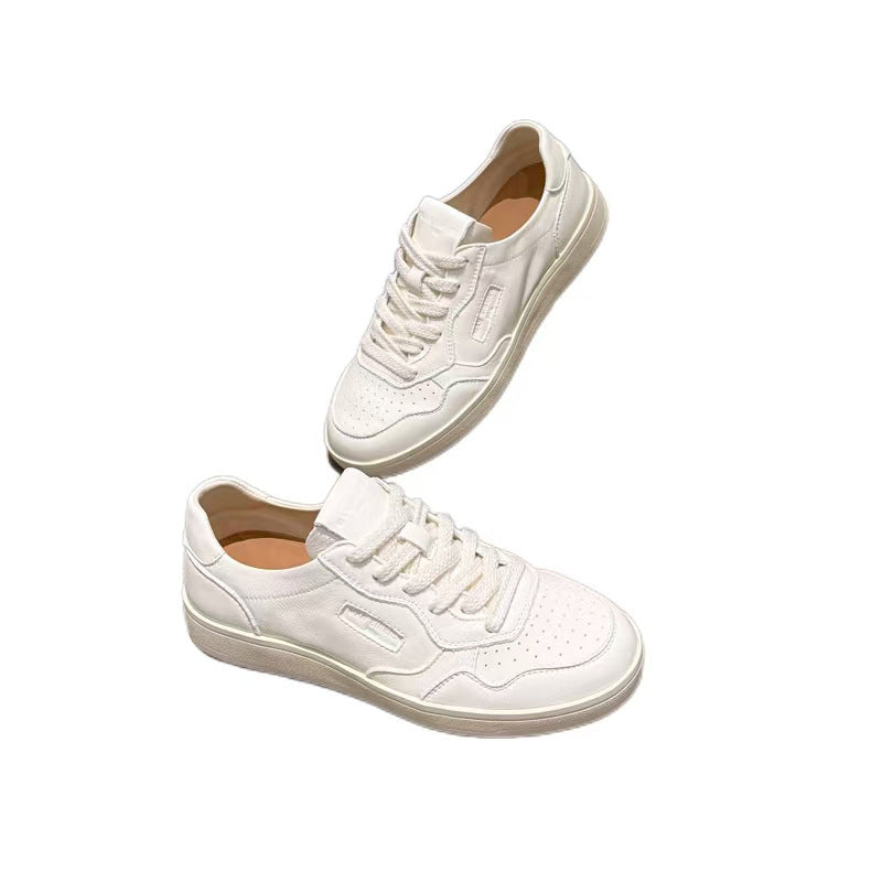 First Layer Cowhide Korean Style White Soft Bottom Women's Casual Shoes