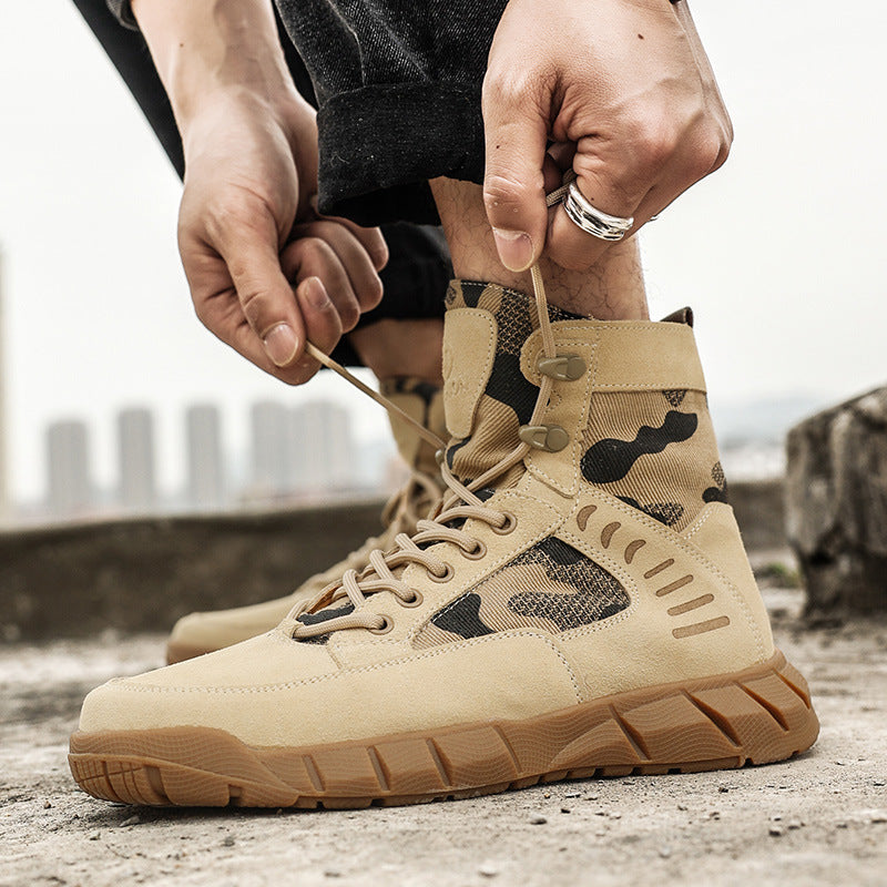 Men's Oversized Short Desert Outdoor Windproof Worker Boots