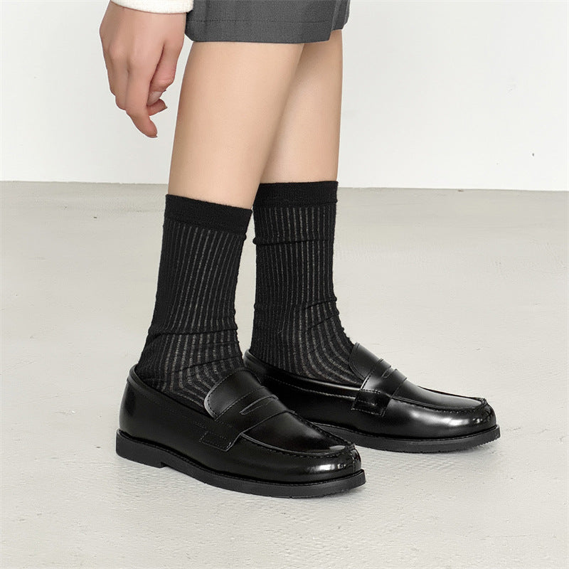 Men's Classic Slip-on Black Derby Couple Loafers