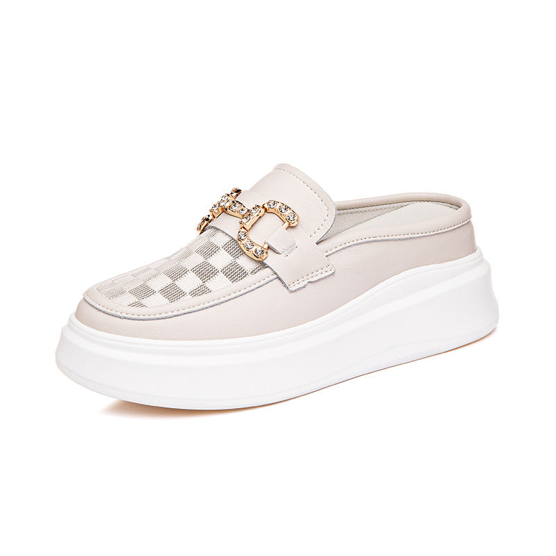 Women's Mesh Half For Height Increasing Insole Summer Platform Slippers