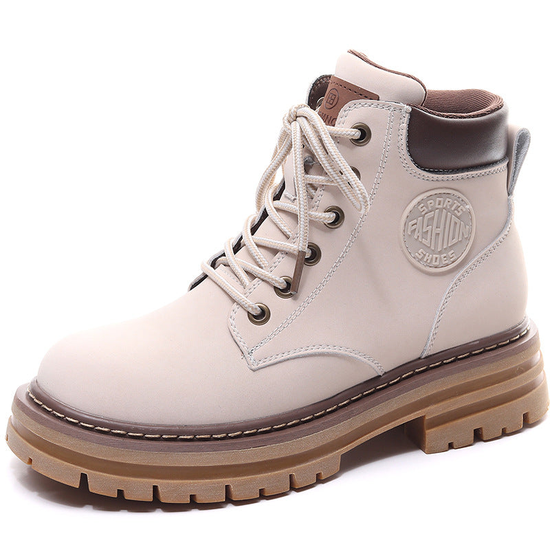 Women's Platform Martin Fashion Big Head Booties Worker Boots