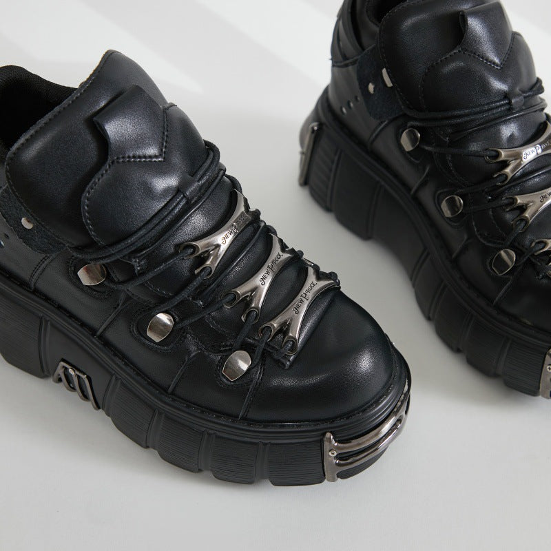 Women's Heavy Metal Platform Punk Dark Motorcycle Boots