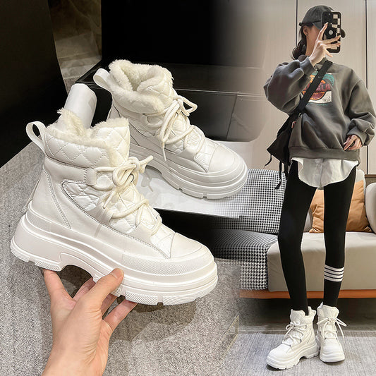 Women's High-grade Cotton Thick Bottom Height Increasing Snow Boots