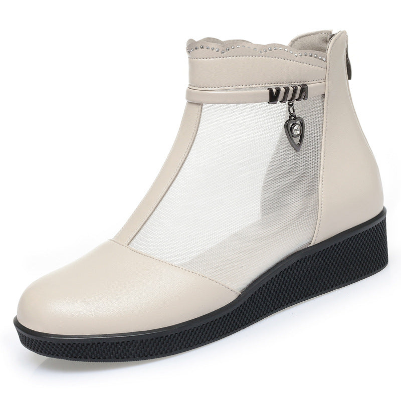 Women's Mesh Mid Chunky Waterproof Platform Martin Sandals
