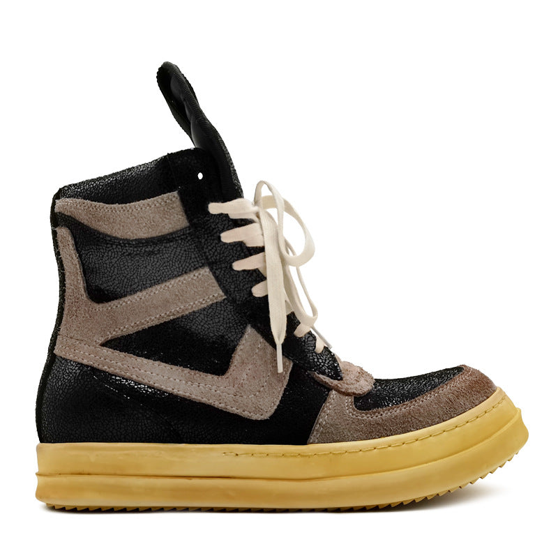 Men's Retro Distressed Big Hook Stitching Side Sneakers