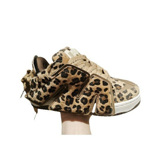 Women's & Men's Cyclone Series Leopard Print Color Matching Trend Increased Sneakers