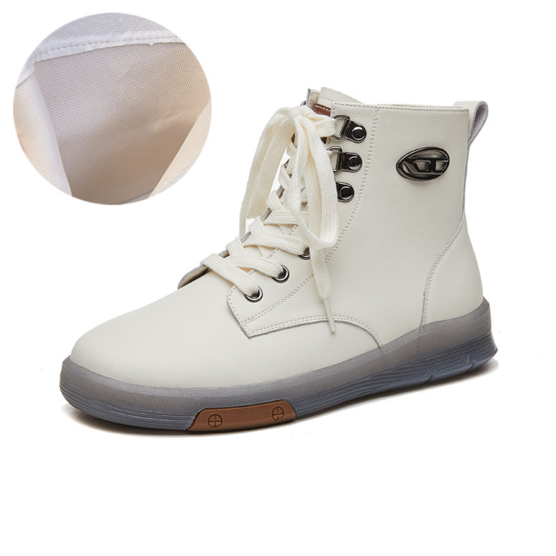 Women's Fleece-lined Martin Genuine Tendon Bottom Ankle Boots