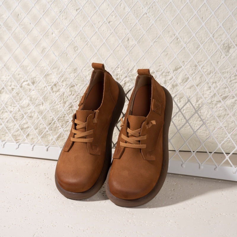 Women's British Style Retro Authentic First Layer Casual Shoes