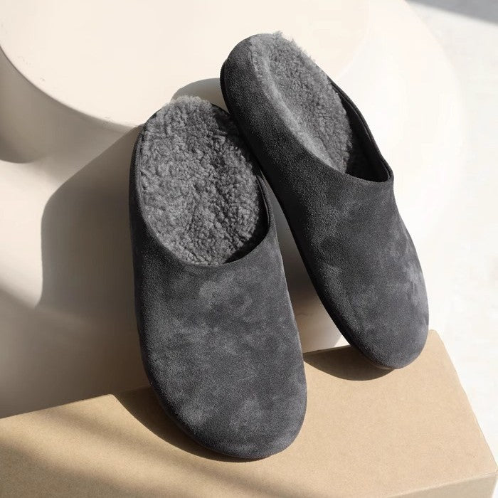 Women's Thick Bottom Warm Keeping Toe Cap Semi Lazy Slippers