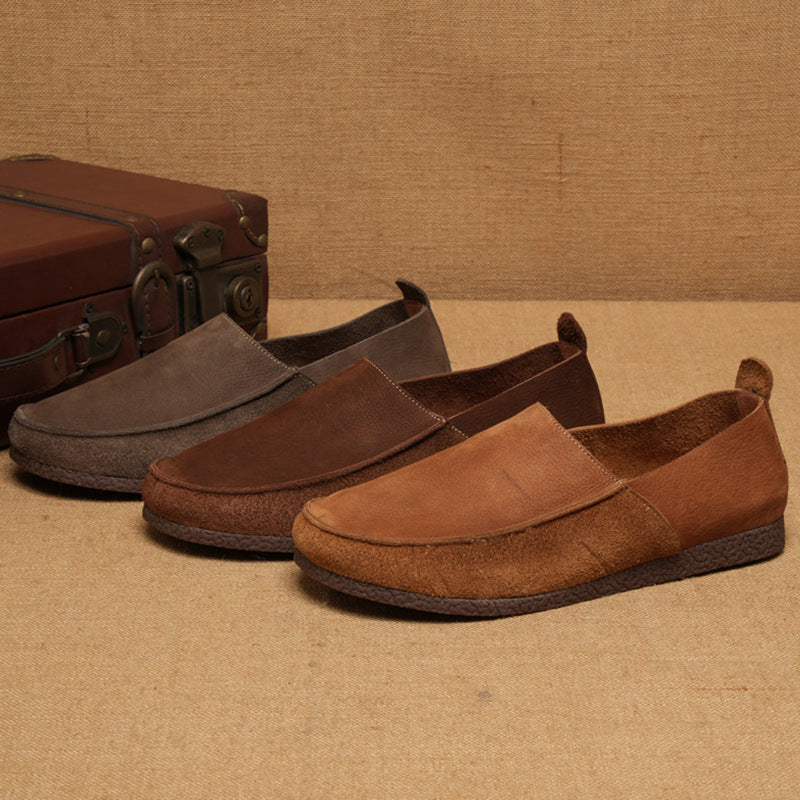 Men's Flat Pumps Slip-on Business Lightweight Fashion Leather Shoes