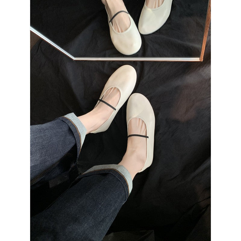 Women's Pumps Thin Strap Flat Bottom Mary Women's Shoes
