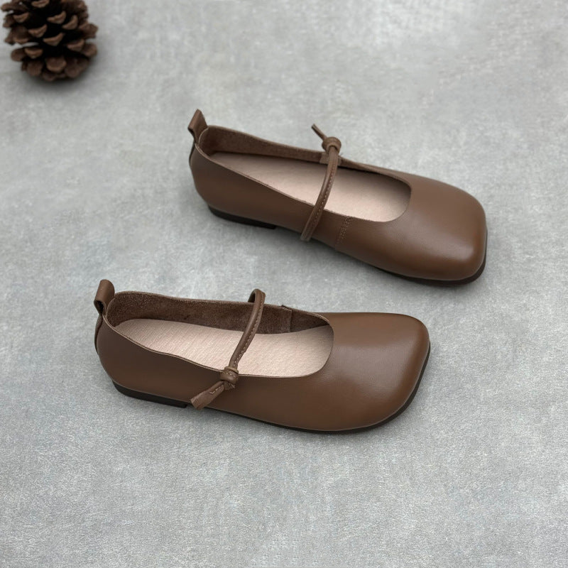 Women's Handmade Genuine Mori Style Artistic Flat Strap First Women's Casual Shoes