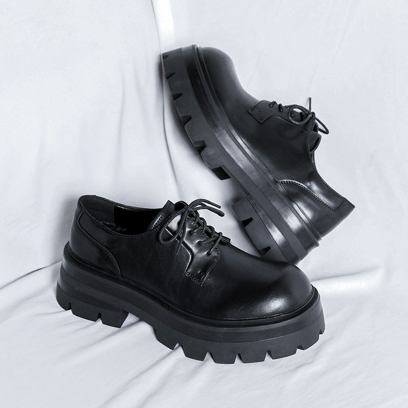 Men's Bottom Korean Style Black High-grade Formal Casual Shoes