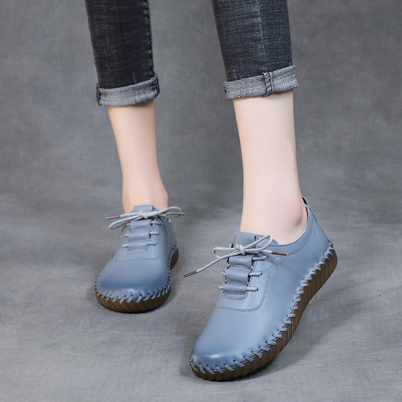 Women's Spring First Layer Cowhide Mother Soft Casual Shoes