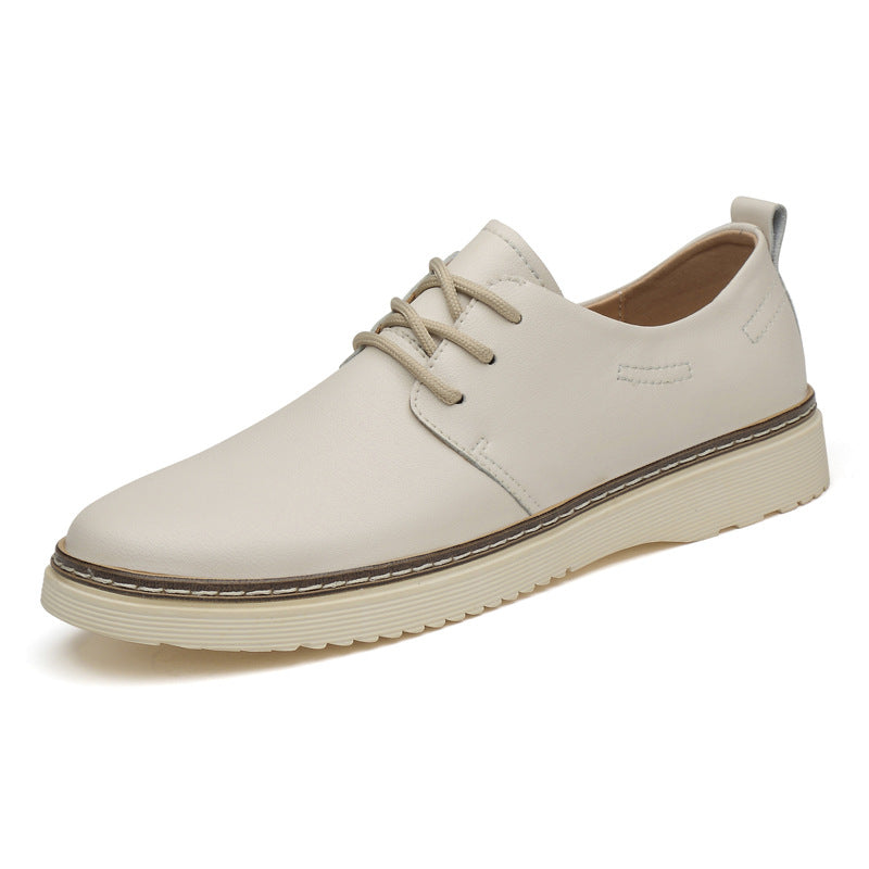 Men's Outer Hight Increasing British Small Cowhide Leather Shoes