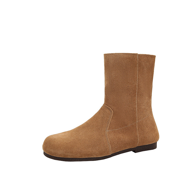 Women's Plus Veet French Style Retro Flat Bottom Two-way Snow Boots