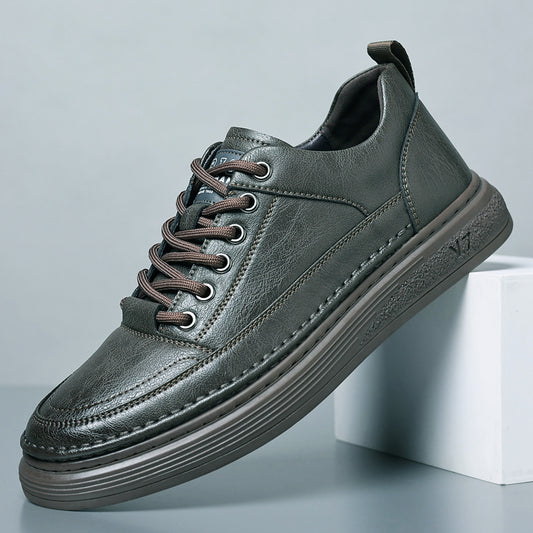 Men's Genuine White Trendy Fashionable Soft Surface Sneakers