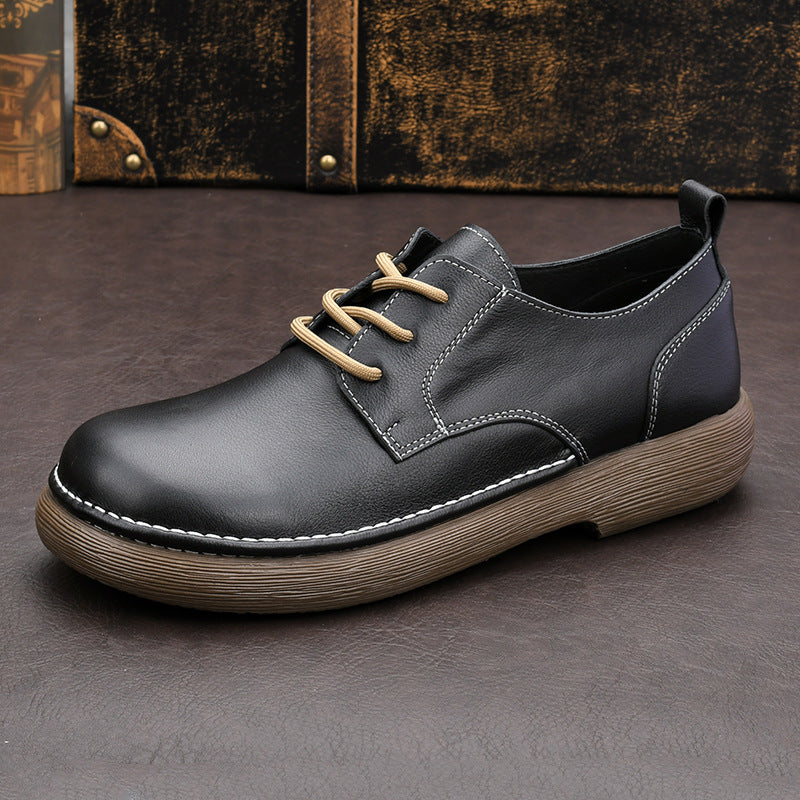Men's Easy To Match British Style Bottom Leather Shoes